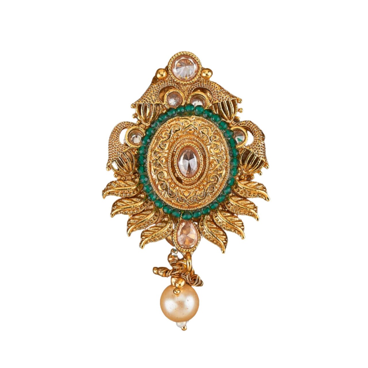 Golden Sari Brooch Indian Saree Lehenga Safety Pin Jewelry Gold Tone Kundan Jewelry Bollywood Safety Pin Indian Wedding Bridal Jewelry Gift for Her Mother’s Day Gift